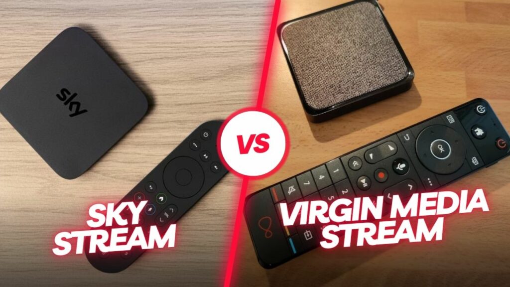 Sky Stream VS Virgin Media Stream collage