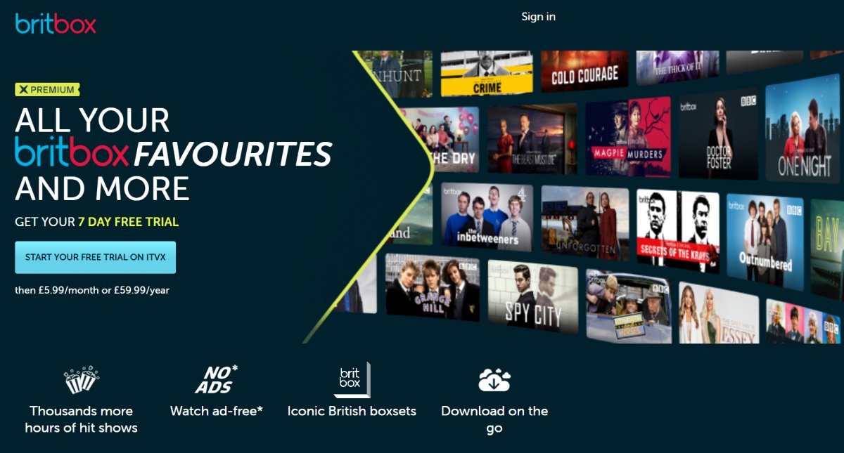 BritBox ITVX Premium ad