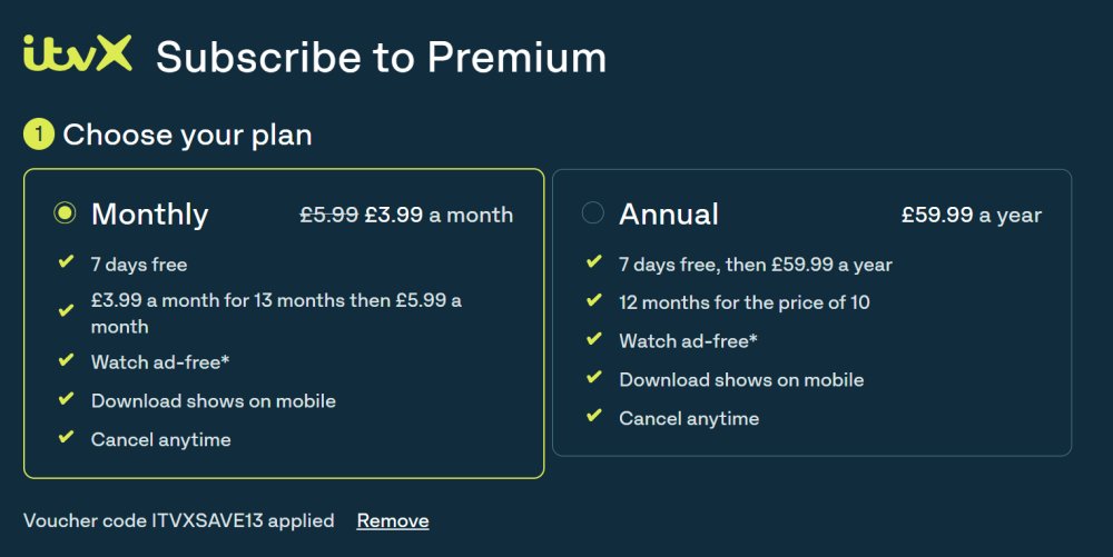 ITVX Voucher discount