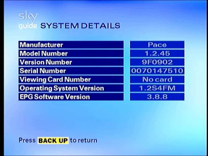 Sky Box version number