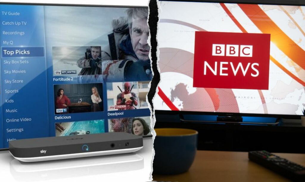 Sky Q BBC News collage