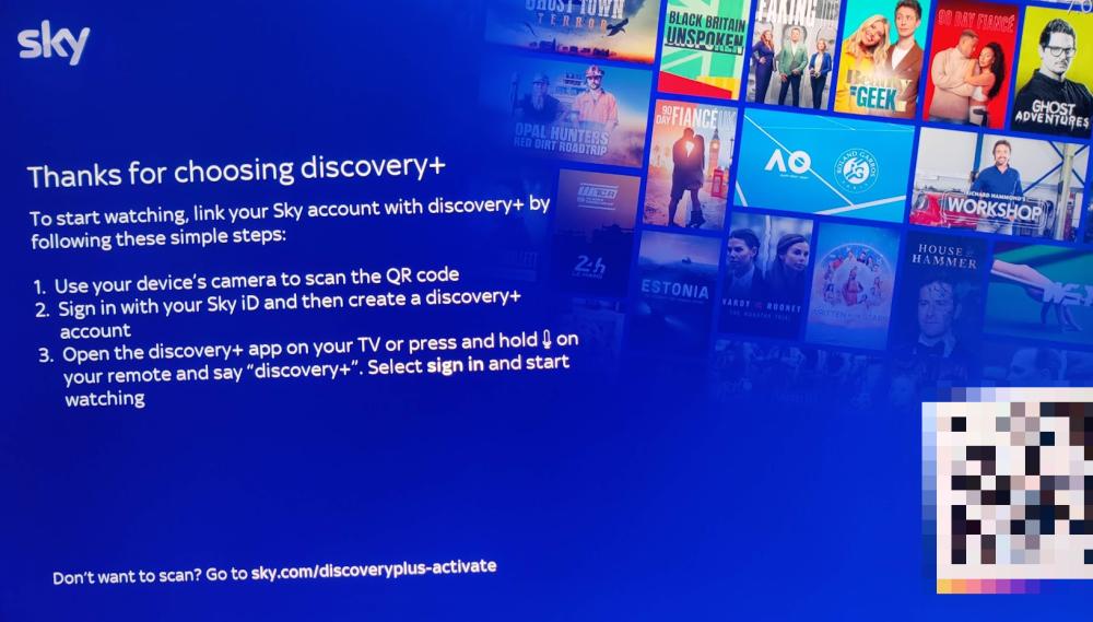 Discovery plus on sky activate