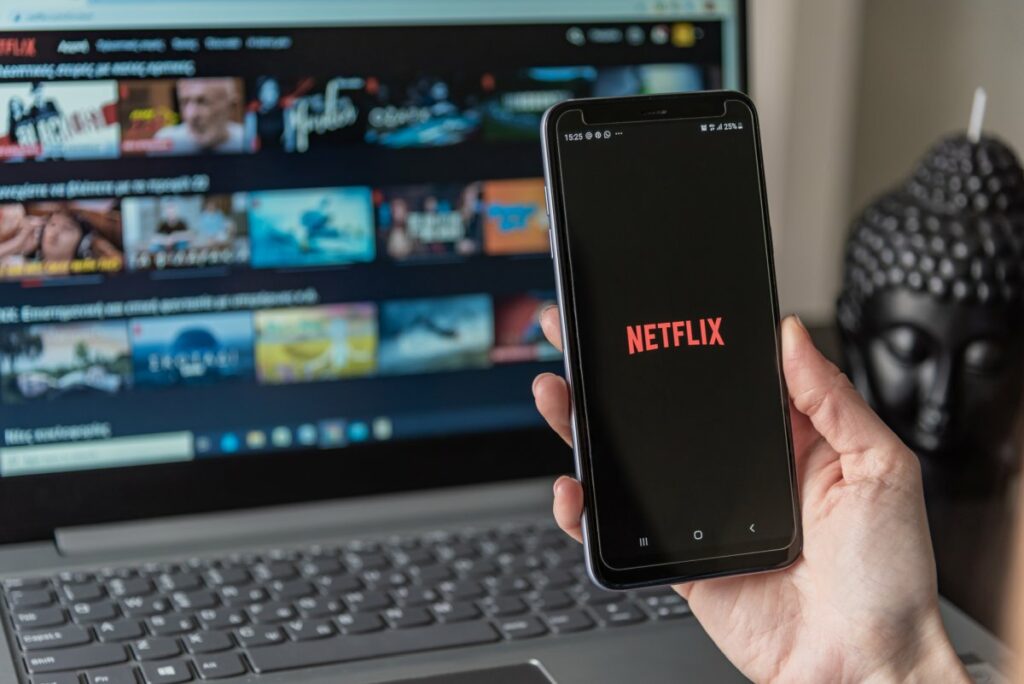 Netflix on phone and laptop