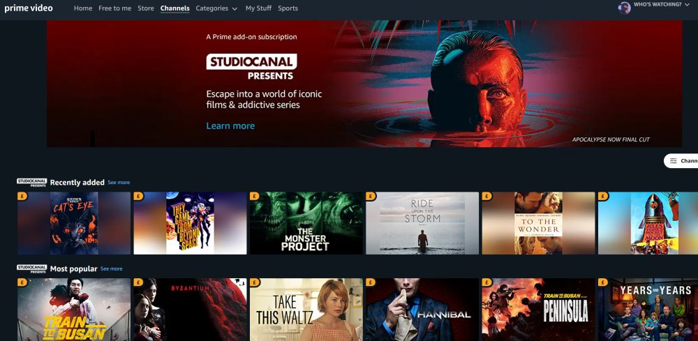Studio Canal Presents on Prime Video