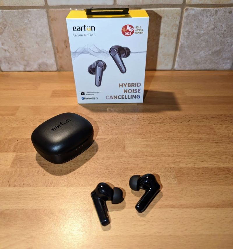 Earfun Air Pro 3 near box
