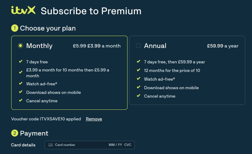 ITVX Save10 coupon