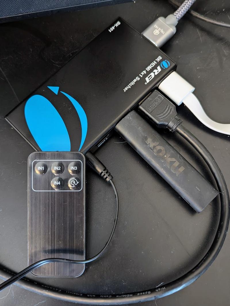 OREI 8K HDMI Switcher BK-401 connected