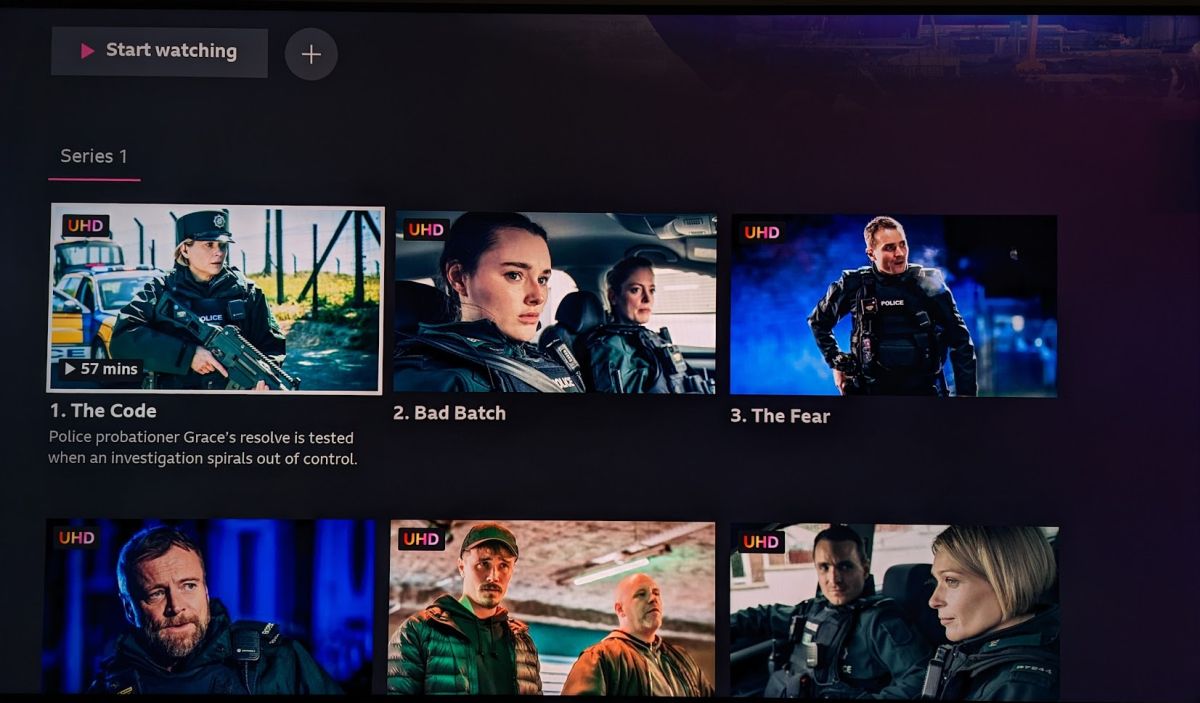 BBC iPlayer UHD 4K blue lights