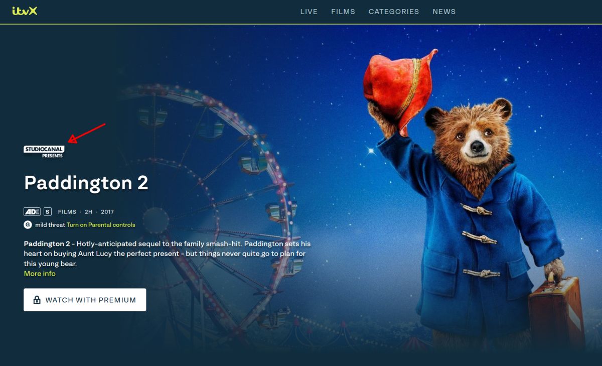 Paddington 2 ITVX studio canal