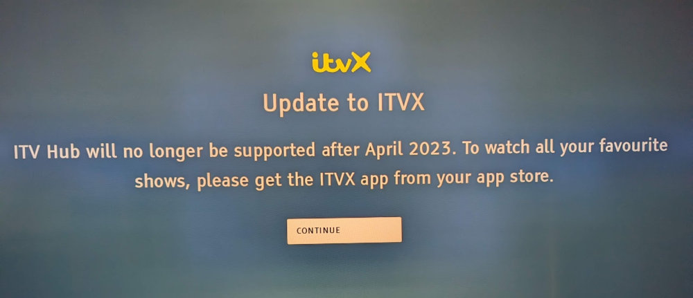 Manhattan ITV Hub ITVX message