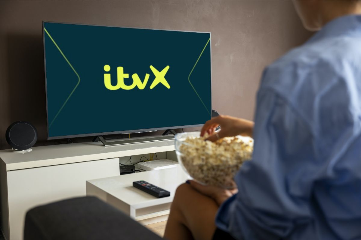 Watching ITVX on TV with popcorn