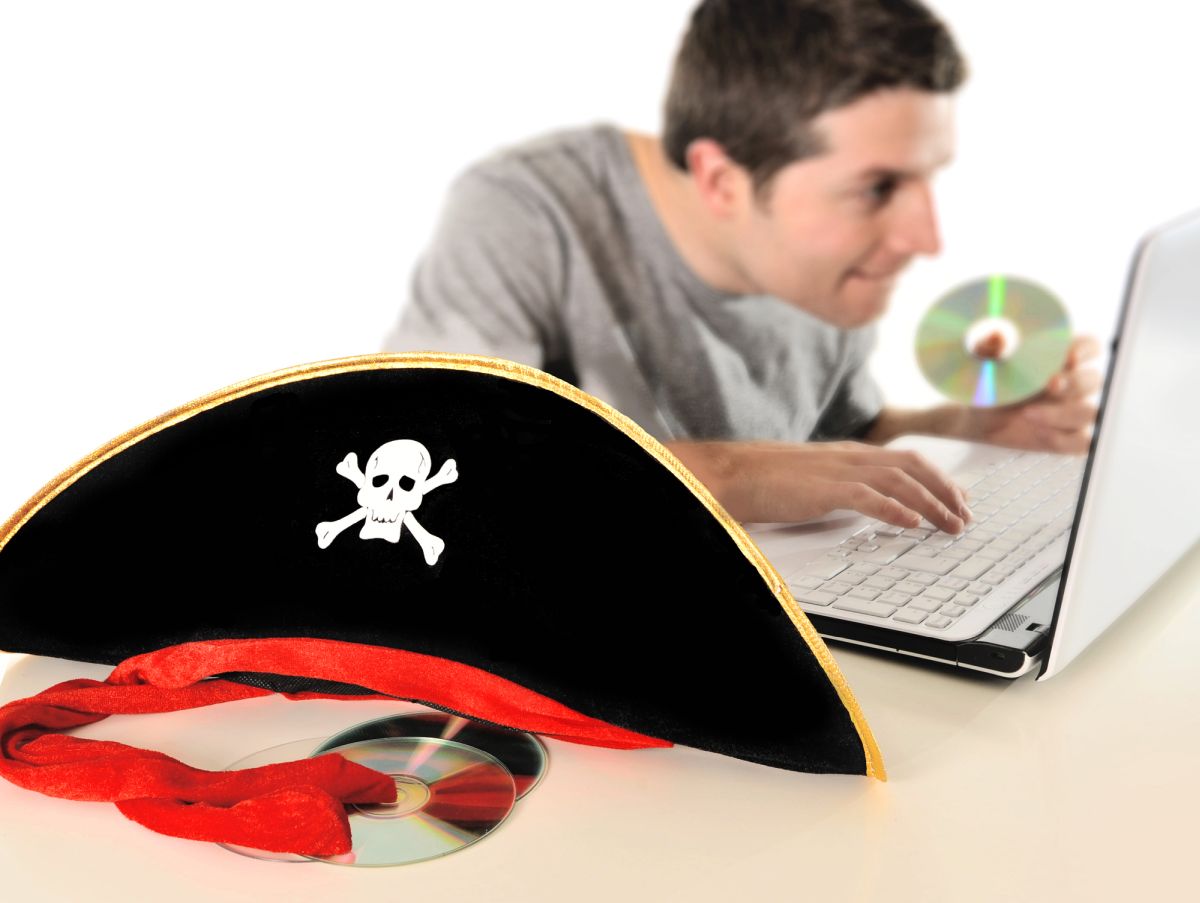 Man pirating download computer