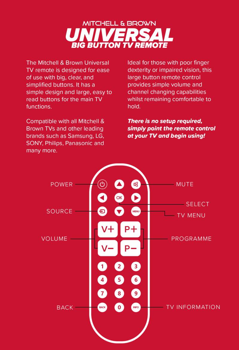 Mitcell And Brown remote specs