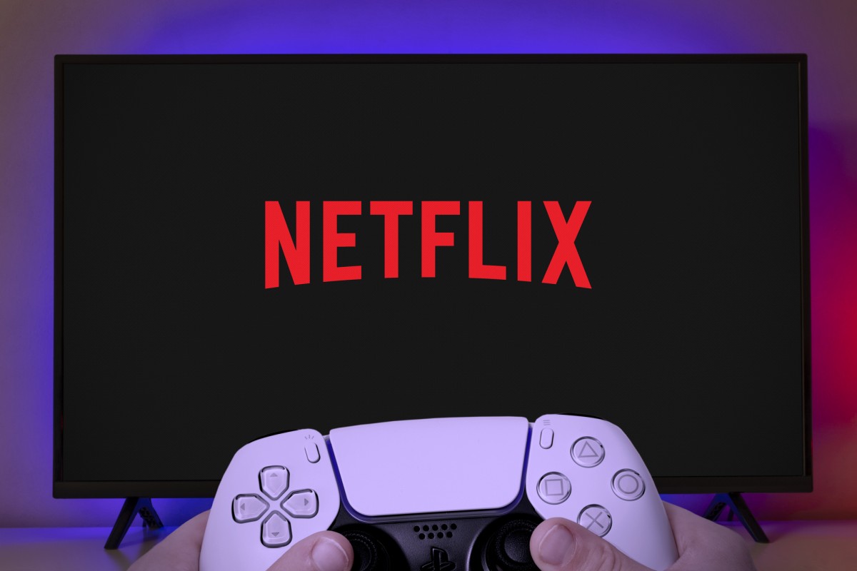 Netflix on TV with video game controller