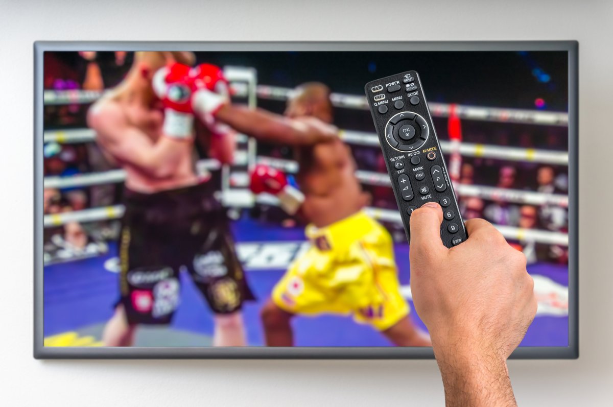 Watching boxing on TV