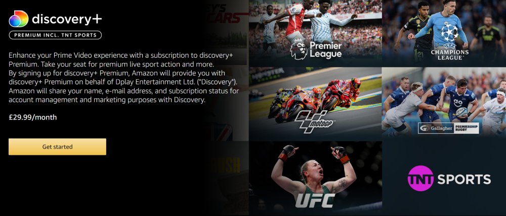 Discovery plus tnt sports amazon prime video join