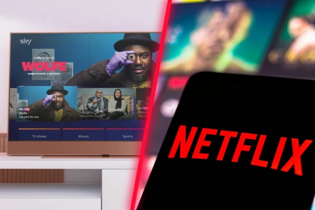 Sky Glass Netflix collage