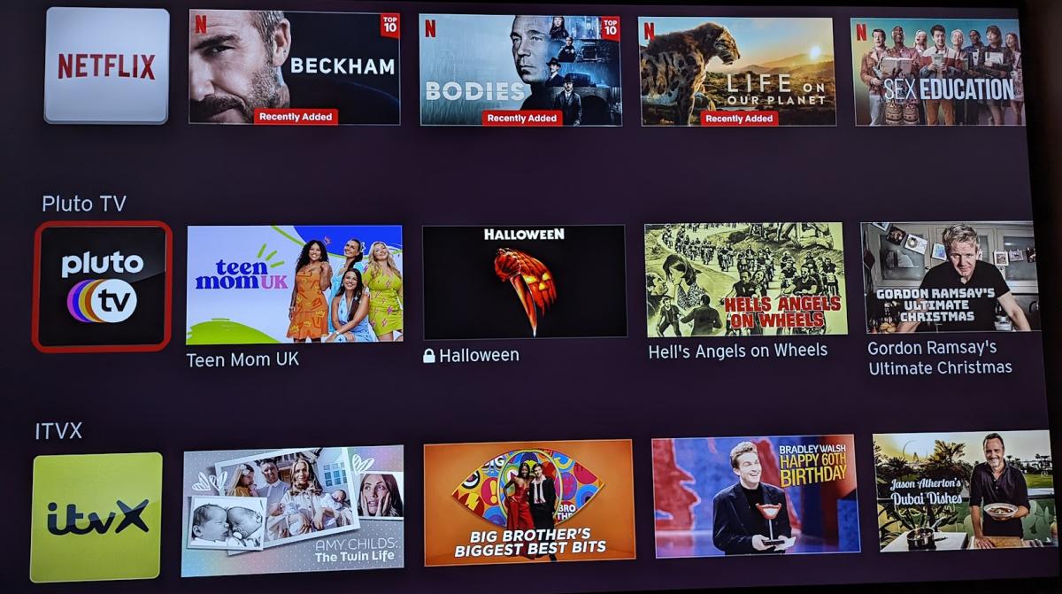 Pluto TV on Virgin Media Stream