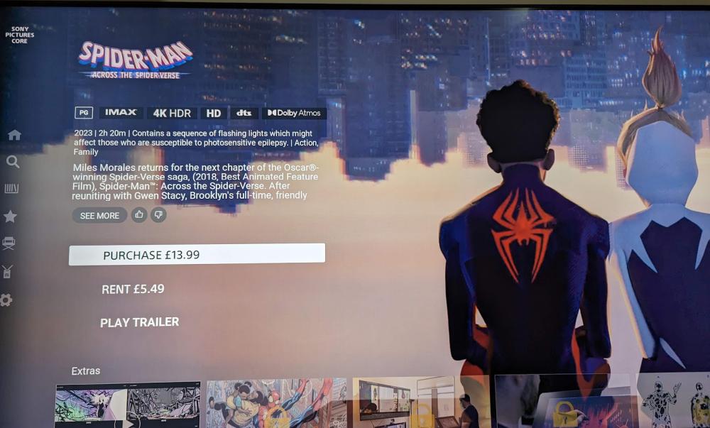 Sony Pictures Core Spiderman page