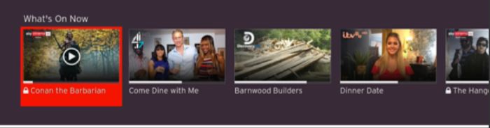 Virgin Media what's on now