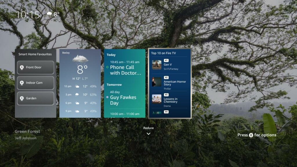 Amazon Fire TV Max 2nd Ambient Experience widgets