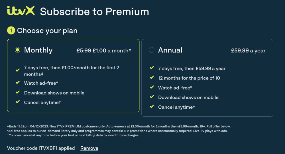 ITVX Black Friday 2023 Deal