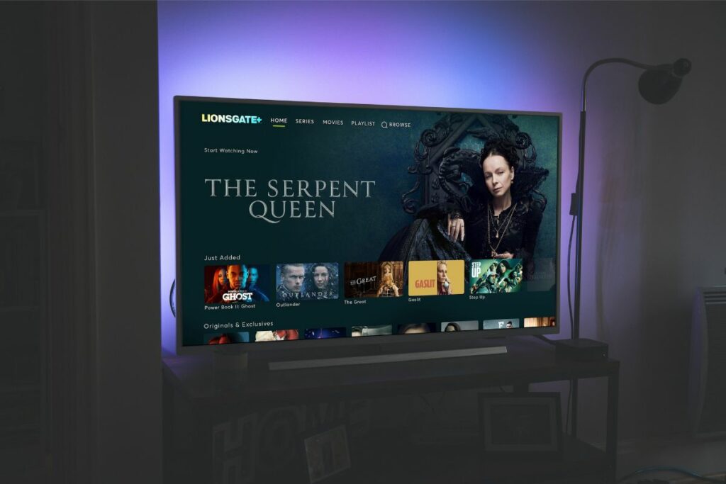 Lionsgate Plus on TV mockup