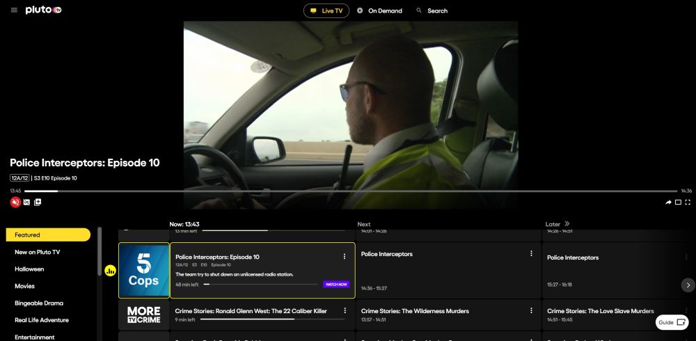 Pluto TV interface