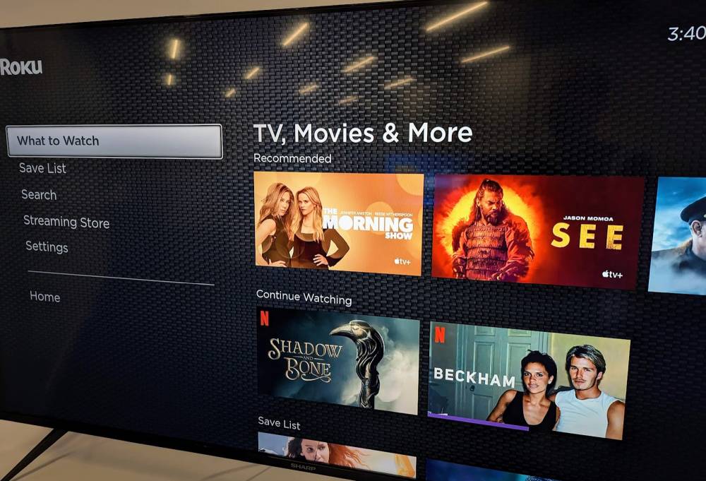 Roku what to watch main navigation