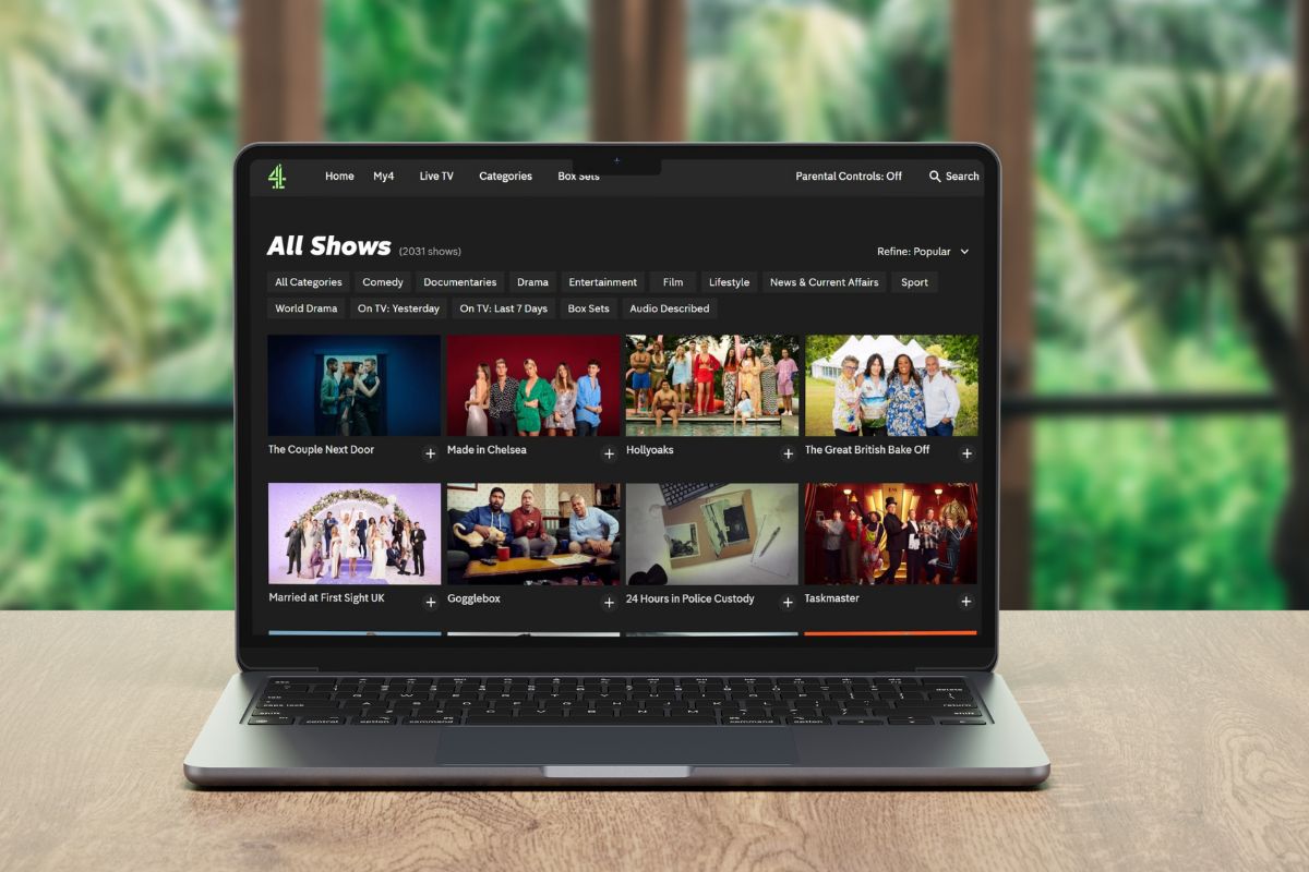 Channel 4 streaming service on laptop