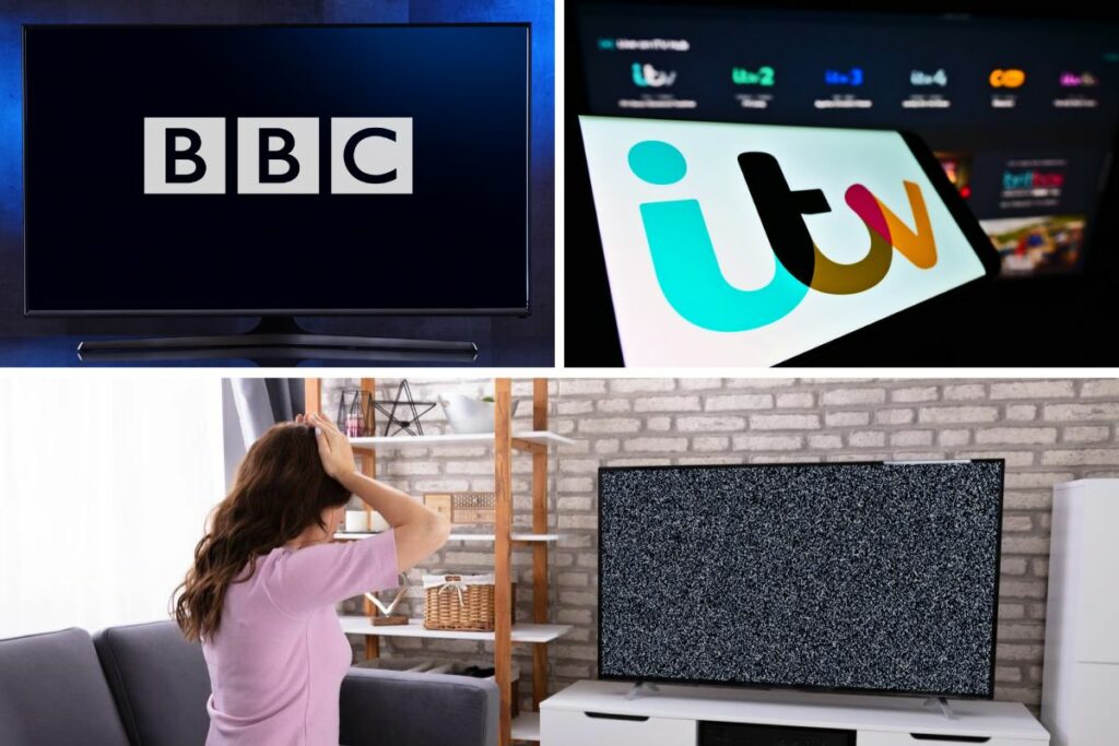 BBC ITV no signal tv shutdown