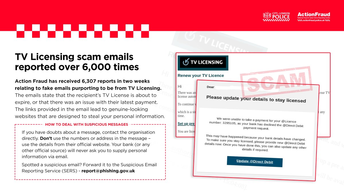 TV licence scam email Action Fraud