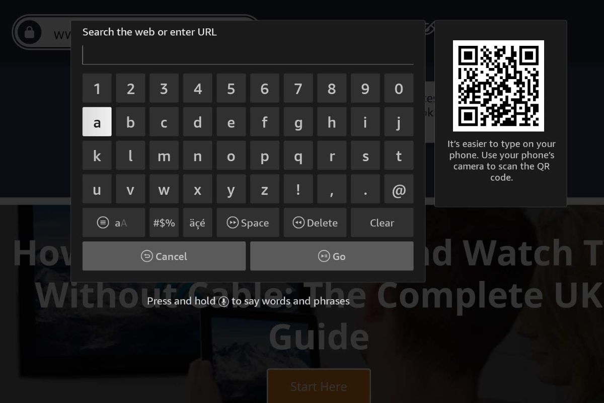 Amazon Fire TV Virtual Keyboard