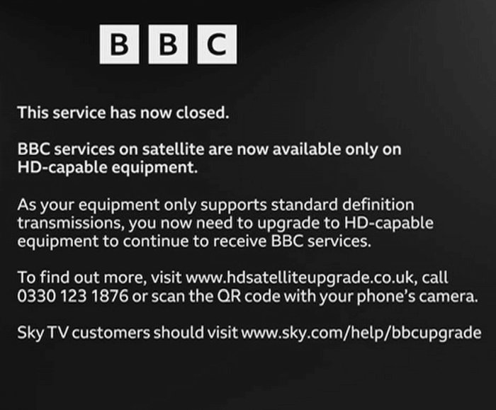 BBC SD Shutdown message