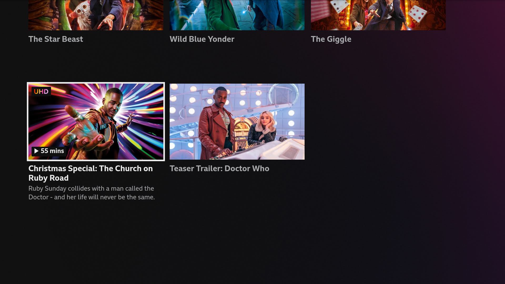 Doctor Who Christmas Special UHD iplayer