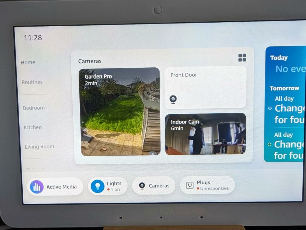 Amazon Echo Hub main screen