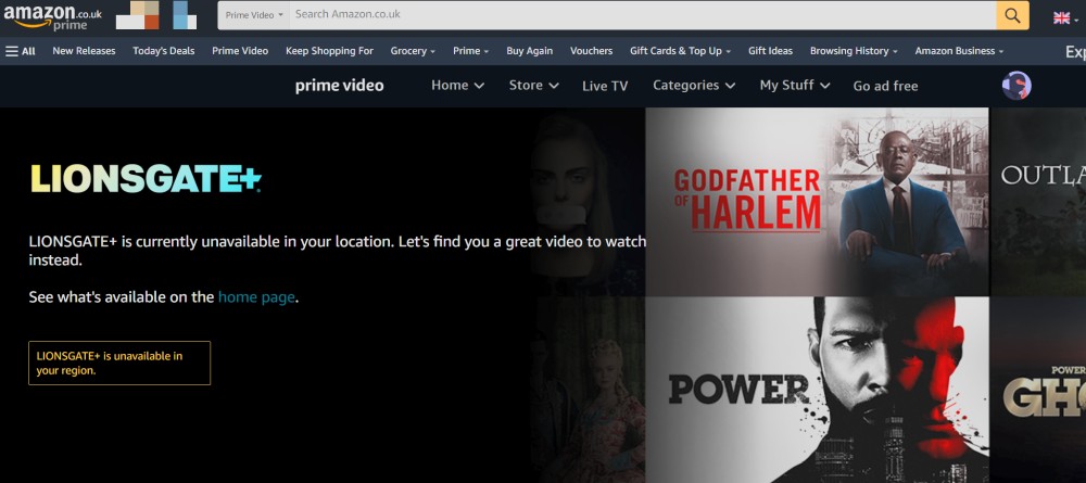 Lionsgate Prime Video unavailable