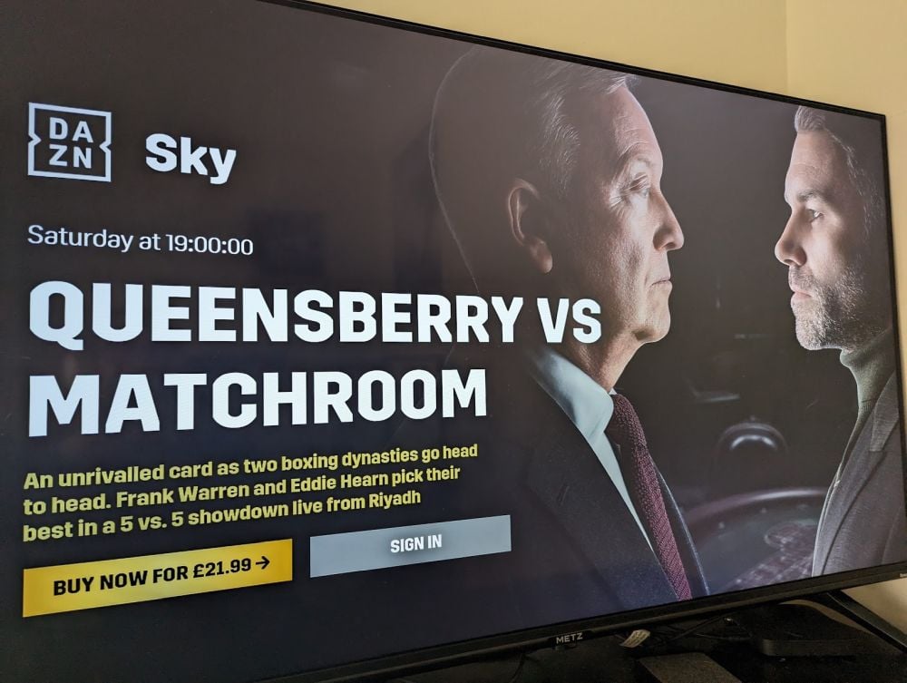 DAZN PVP Queensberry match DAZN