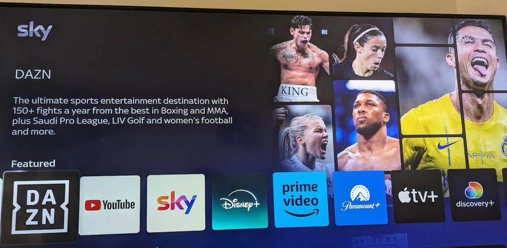 DAZN app on Sky list
