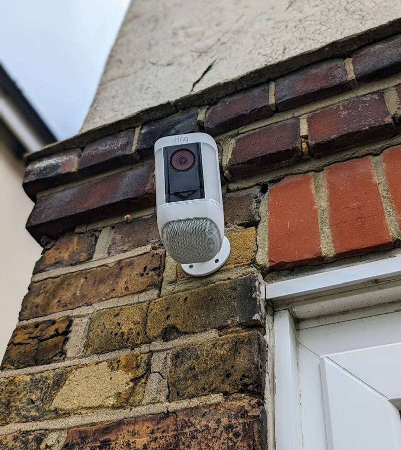 Ring Spotlight Cam Pro on wall vertical