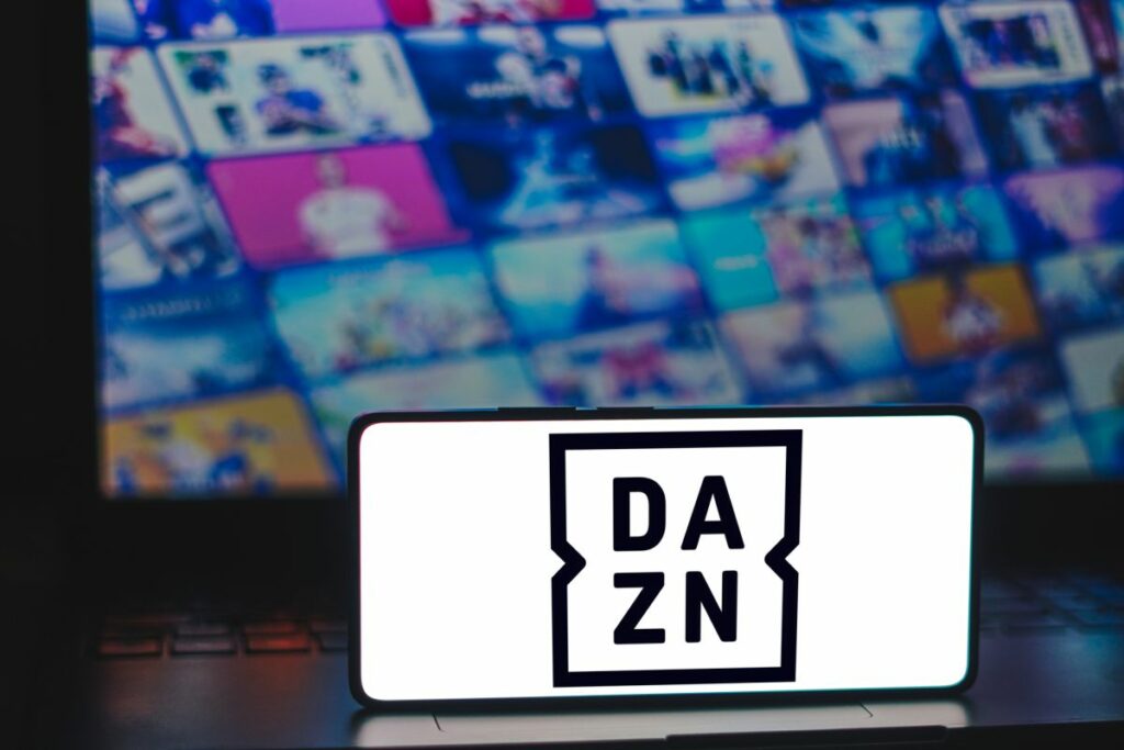 DAZN logo on phone - deposit - Rafapress