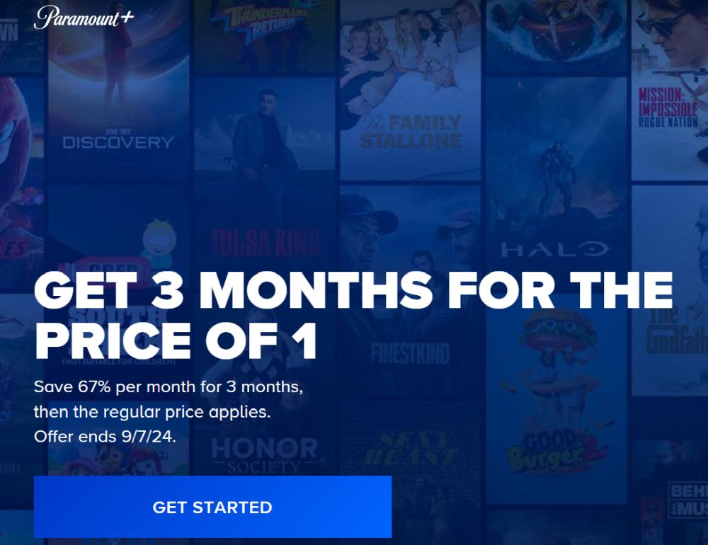 Paramount Plus 3 months deal