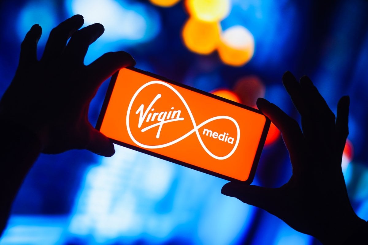 Virgin Media logo on phone