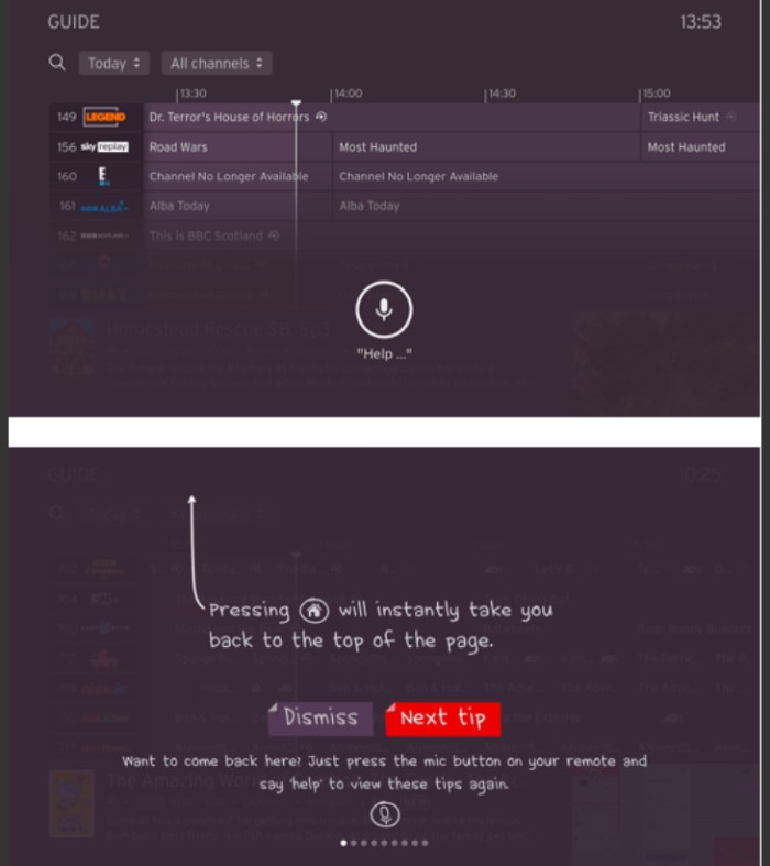 Virgin Media update TV Guide tips