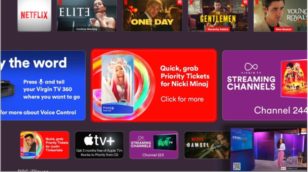 Virgin Media update home screen promotions