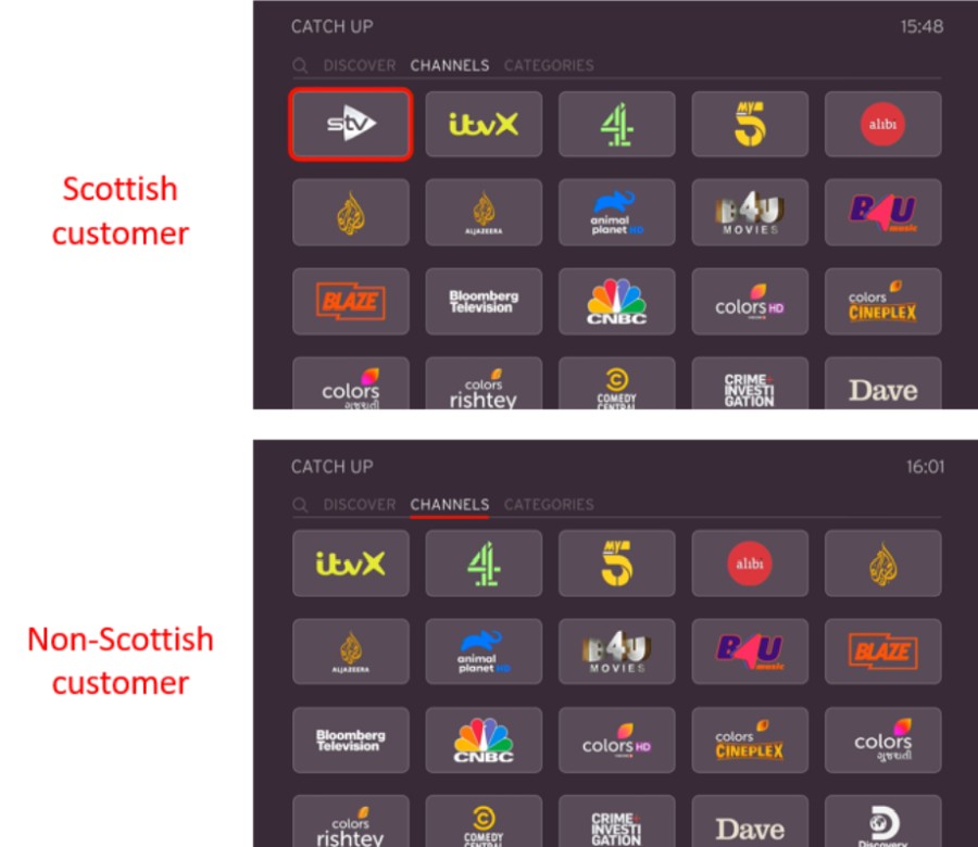 Virgin Media update regional content