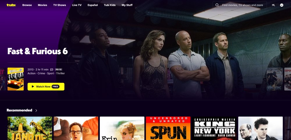 Tubi US Fast and Furious