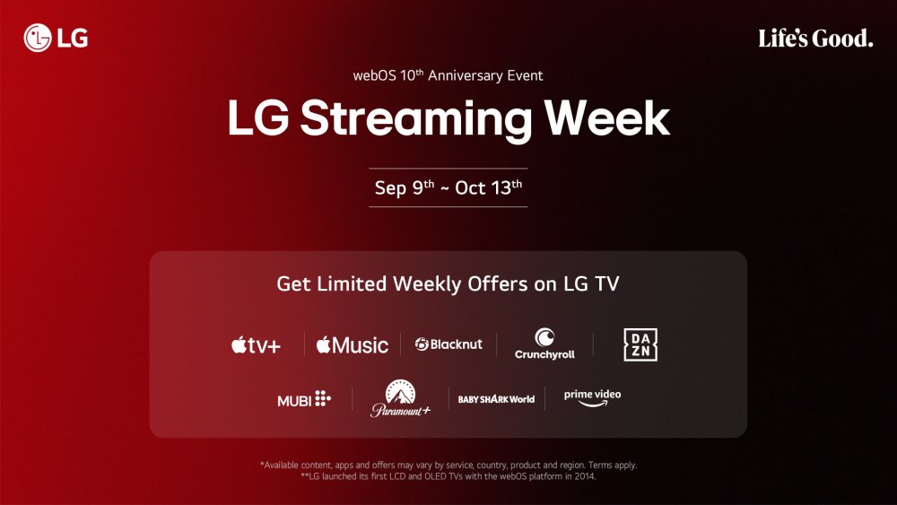 LG streaming week titles