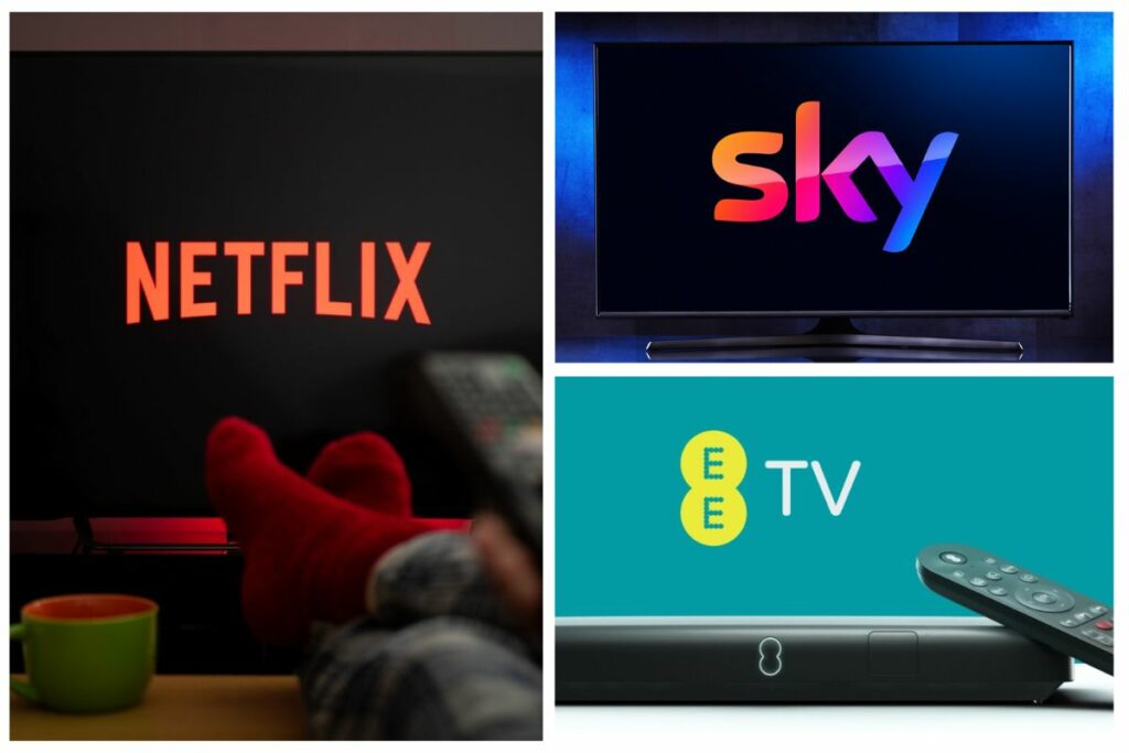 Netflix Sky EE TV collage