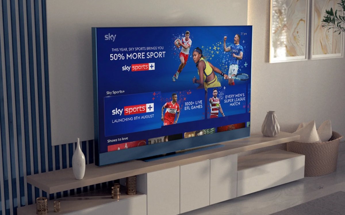 Sky Sports Plus on TV living room
